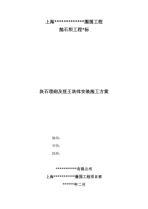 坝体块石理砌及扭王块体安装施工方案