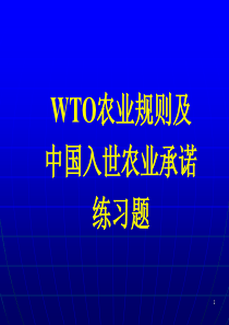 WTO农业规则及中国入世农业承诺练习题(1)