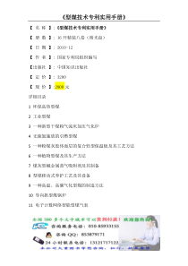 型煤技术专利实用手册