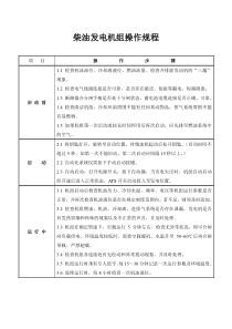 发电机组操作规程和保养细则