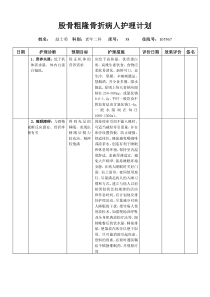 右股骨粗隆间骨折病人护理计划