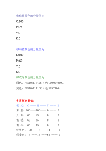 各种标准色值