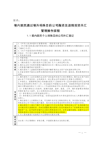 境内居民通过境外特殊目的公司融资及返程投资外汇管理操作规程