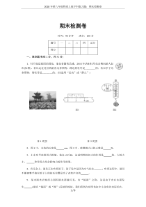 2018年秋八年级物理上册沪科版习题：期末检测卷