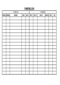 失物招领记录表