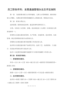 员工职务序列与发展通道管理办法