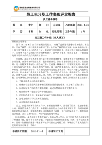 员工见习期工作表现评定报告