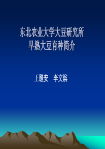 东北农业大学大豆研究所早熟大豆育种简介