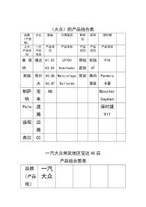 品牌产品组合计划书