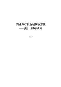 商业银行反洗钱解决方案_v1.0_091230