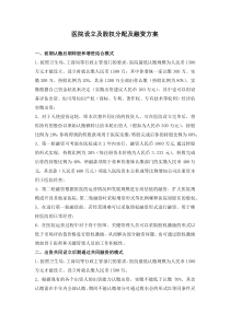 医院设立及股权分配及融资方案