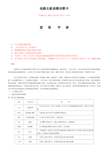 四位代码电脑主板故障诊断卡使用手册