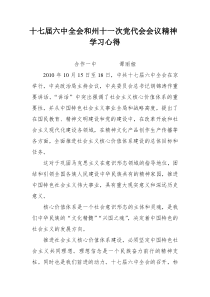 十七届六中全会和州十一次党代会会议精神学习心得