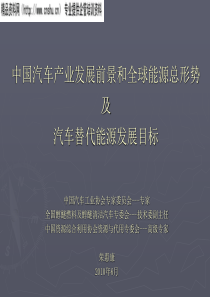 中国汽车产业发展前景和全球能源总形势及汽车替代能源发展目标(PPT41页)