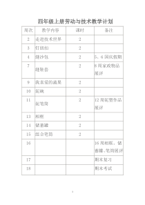 四年级劳动与技术教案