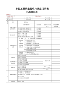 单位工程质量验收与评定记录表(电缆、架空、台架、低压、通信线路工程)