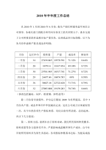 单晶2010年上半年度工作总结