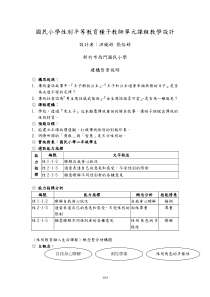 国民小学性别平等教育种子教师单元课程教学设计