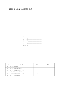 国际商务毕业设计手册(市场调查方向)