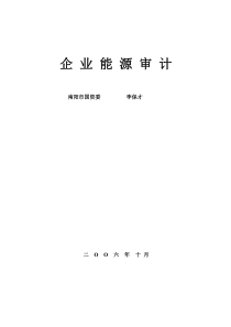 企业能源审计DOC-企业能源审计