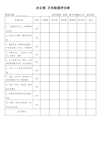 卫生检查评分表