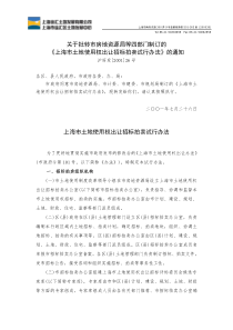 土地配置之土地出让06上海市土地使用权出让招标拍卖试行办法20010726