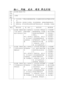 初一年级第一学期单元计划