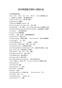 初中英语复习资料--词组大全