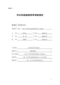 冷水机组能源效率检验报告