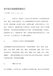 初中语文阅读题答题技巧2