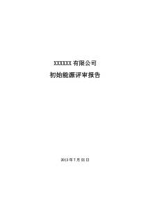 初始能源评审报告模板