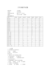 卫生保健学试题