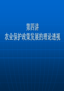 农业保护政策发展的理论透视