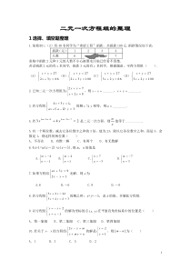 历年中考试题中二元一次方程组的整理