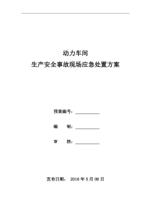 动力车间生产安全事故现场处置方案