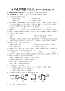 化学假期作业三