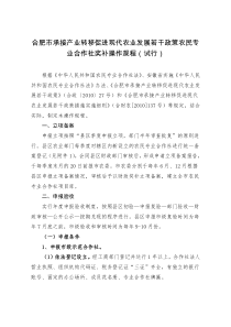 合肥市承接产业转移促进现代农业发展若干政策农民专业合作社奖补操作规程