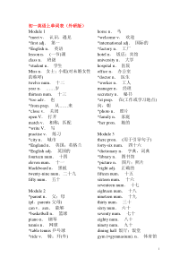 北京外研版初一上册单词