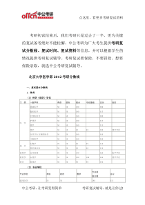 北京大学医学部2012-2015考研复试分数线