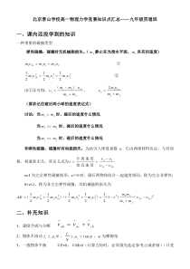 北京景山学校高一物理力学竞赛知识点汇总