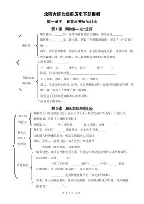 北师大版七年级历史下册提纲