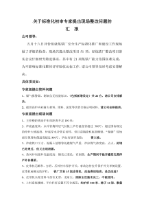 关于标准化初审专家提出现场整改问题的