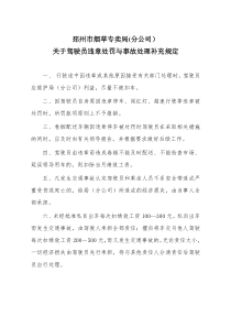 关于驾驶员违章处罚与事故处理补充规定