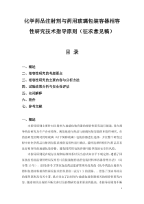 化学药品注射剂与药用玻璃包装容器相容性研究技术指导原则(网站)