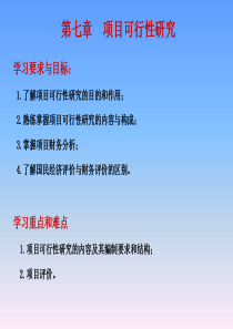 化工技术第七章可行性研究