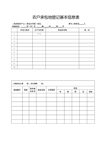 农户承包地登记基本信息表