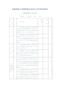 北陶希望小学教师校本培训工作年度考核表