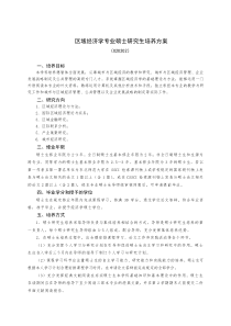 区域经济学专业硕士研究生培养方案