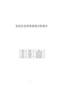 医院信息系统分析报告