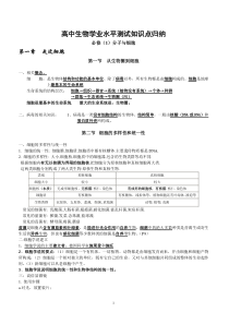 高中生物学业水平测试知识点归纳